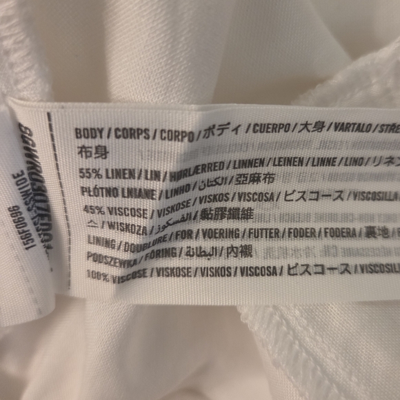 Abercrombie White Linen/Viscose Blend Wide Leg Pants Size 12/31 - Picture 7 of 7